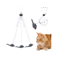 Dragonfly Mice Teaser Jouet d'exercice en métal pour chatons suspendus à la porte Fenêtre Cage pour chat Jouet pour chat