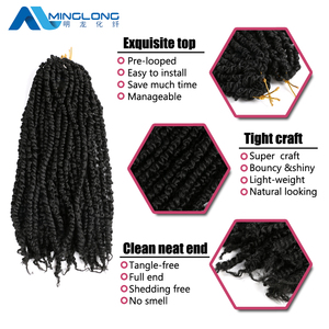 Prix Usine Haute Qualité 18/24 Pouces Cheveux Synthétiques pour <span class=keywords><strong>Femme</strong></span> Noire Tresses Ombre Passion <span class=keywords><strong>Twist</strong></span> Crochet - Product Image 3