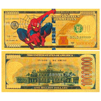 Uang Kertas Peringatan 51 Pahlawan Marvel Avengers Iron Man Venom Deadpool Gaya Kartun Koin Resin Berlapis Emas & Kartu Meja