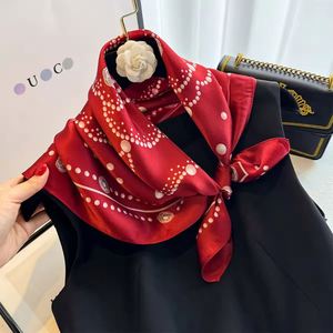 Women's Summer 100% <b>Scarf</b>-Luxury Design Multi-Functional Fashion Accessory Silk <b>Square</b> <b>Scarf</b> - Product Image 4