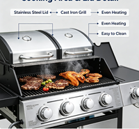 Barbecue à gaz moderne en acier inoxydable de qualité supérieure, avec table latérale, pour l'extérieur, directement de l'usine