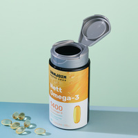 Pot en PET de qualité alimentaire de 35 ml, 75 ml, 100 ml avec bouchon à clapet pour contenants de capsules de compléments alimentaires