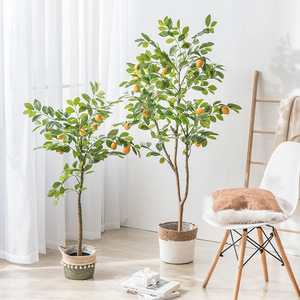 <span class=keywords><strong>Fleurs</strong></span> décoratives d'intérieur de grande taille en gros Citronnier artificiel populaire en ligne Plante Mariage Occasion de Pâques Plantes en pot - Product Image 3