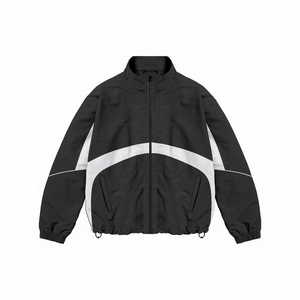 Conjunto Deportivo Personalizado para Hombre, Rayas Blancas y Negras, 100% Poliéster, Secado Rápido, para Invierno, con Logotipo Frontal, Fabricante OEM/ODM - Product Image 2
