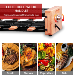 Iron <strong>Electric</strong> Grill <strong>Pan</strong> 1200W Temperature Control Non-Stick Surface Quick Barbecue Outdoor Hotel Household Use (French Language - Product Image 4