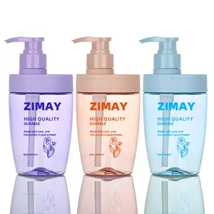 High Quality 500ml PET Transparent Large Diameter Plastic Shampoo Shower Gel Sanitizer Lotion Pump Bottle