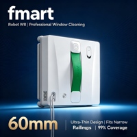 Nettoyeur de vitres intelligent FMART W8 en gros avec application Bluetooth, commande vocale 10 langues, autonomie de 50 min, corde de 4 m