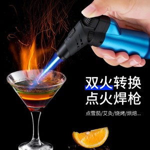 Encendedor de doble llama recargable con butano, antorcha a prueba de viento, diseño de dibujos animados, para cigarros, moxibustión, cocina y aromaterapia - Product Image 2