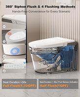 Toilettes intelligentes de luxe pour hôtels, commerciales, auto-nettoyantes, électroniques, avec siège chauffant, en céramique, monobloc, avec bidet intelligent