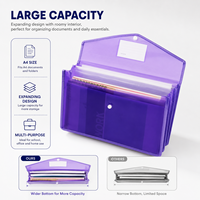 Sobre de Plástico A4 para Documentos con Logotipo Personalizado al por Mayor |   Bolsa Transparente para Archivos de PP con Cierre de Botón a Presión para la Escuela, Oficina y Regalos Promocionales