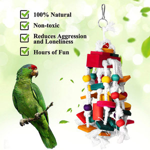 Medium to Large <strong>Parrots</strong> Eco-Friendly Christmas Bird Chew <strong>Toys</strong> Colorful Wooden Rope Cage Accessories Factory <strong>Wholesale</strong> Pets - Product Image 4