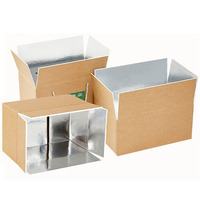 Carton ondulé pour produits de la mer en gros avec doublure isolante, boîte d'emballage pour expédition à froid pour la livraison de lait et de yaourt