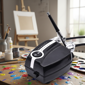 <span class=keywords><strong>Kit</strong></span> de compresseur d'<span class=keywords><strong>aérographe</strong></span> avec alimentation par gravité et <span class=keywords><strong>pistolet</strong></span> professionnel - Solution complète pour le maquillage et la peinture artistique - Product Image 2