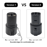 Adaptateur de charge portable OEM HL EV-ATE1 pour véhicule électrique SAE J1772 Type 1 vers Tesl-a 80A 250V IP54 Chargeur de véhicule électrique