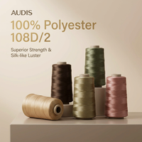 Fil à broder mercerisé teint en polyester 100% ton terre, 108D/2, haute ténacité, écologique, pour machine à crocheter