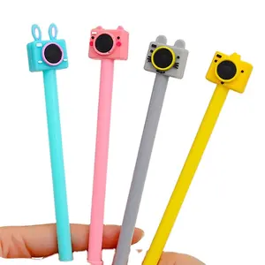 Boligrafos Promotional Custom Logo Cheap Cute Camera Pen Kids Lovely Stylish Plastic Gel Pen with Camera Top