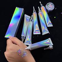 Großhandel Lidschatten-Primer Holografische Tube Langanhaltend Wasserfest Schweißfest Glitzer-Staub Lidschatten-Kleber Primer-Gel