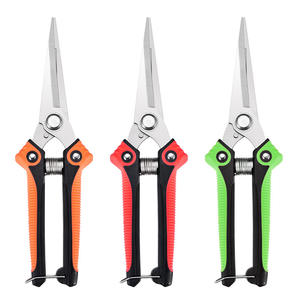 Tijeras de podar de jardín de acero inoxidable de 20-30 mm con mango de plástico manual para recortar ramas, color naranja - Product Image 1