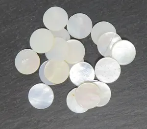 Pierres précieuses plates de forme ronde en nacre de haute qualité, 6mm à 30mm, pour la fabrication de bijoux et bijoux en nacre