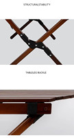 Table de pique-nique pliante octogonale WOQI en bois, table roulante