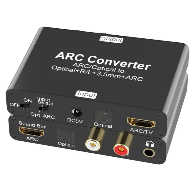 192Khz ARC for Audio Extractor Audio Return DAC Digital Analog Converter SPDIF Optical 3.5 L/R Stereo Audio Sound bar Speaker
