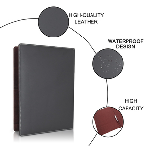 Logo personnalisé Offre Spéciale hôtel d'affaires menu clip en cuir PU 4 trous reliure à anneaux dossier format A4 carnet de notes - Product Image 6