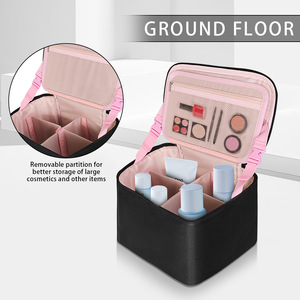 Cosmetic <b>Box</b> Medium Nylon Zipper Portable Cosmetic Bag With Soft Handle For Travel <b>Makeup</b> Storage - Product Image 4