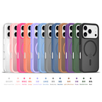 Coque de téléphone magnétique givrée pour iPhone 17 16 15 Pro, sensation de peau, protection anti-chute deux-en-un, coque de téléphone TPU+PC
