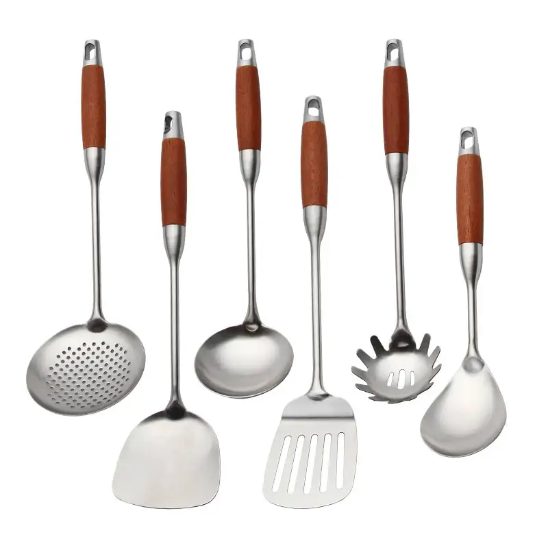 New Arrival Stainless Steel Kitchen Utensils Set De Cocina Wooden Handle Kitchen Accessories Cooking Tools Steel