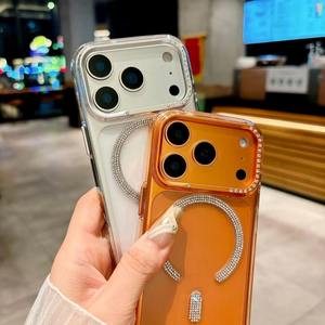 <span class=keywords><strong>เคส</strong></span>แม่เหล็กแบบด้านหรูหรา โปร่งแสง ประดับกลิตเตอร์ สำหรับ iPhone 17 11 <span class=keywords><strong>12</strong></span> Pro Max 14 15  บางเฉี<span class=keywords><strong>ย</strong></span>บ แข็งแรง ทนทาน  วัสดุ PC  อุปกรณ์เสริมแฟชั่น - Product Image 4