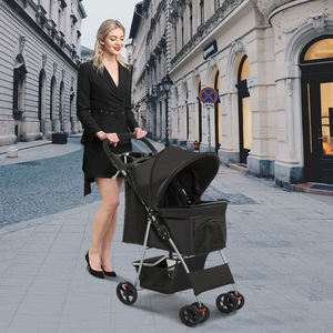 Fournisseur chinois de poussette pour animaux de compagnie bon marché pliable léger chariot de transport de <span class=keywords><strong>chien</strong></span> avec porte-gobelet - Product Image 1