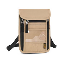Organisateur de documents de voyage imperméable en Oxford avec porte-cartes RFID, sac à bandoulière ODM/OEM