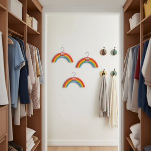 Set di 3 appendiabiti Myrva Rainbow con gancio in plastica per riporre vestiti in camera da letto - Product Image 2
