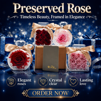 Rose Éternelle Préservée en Acrylique, Ornement de Bouteille de Parfum, Décoration Intérieure Élégante, Coffret Cadeau, Roses Éternelles pour Noël et la Saint-Valentin