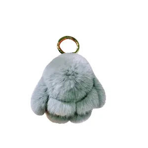 Soft bunny keychain cute with minky fabric custom bunny keychain kawaii for girls bag and keychain