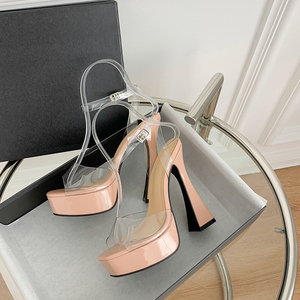 Nuevas Sandalias de Tacón Cuadrado Transparente para Mujer, de PVC - Product Image 5