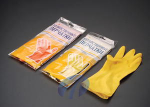 Guantes de látex de manga larga para el hogar, para lavar platos, Palma de goma - Product Image 2