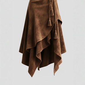 Gonne da Donna Eleganti Asimmetriche Boho con <span class=keywords><strong>Frange</strong></span> e Nappe in Finta Pelle Scamosciata Morbida Stile Western Vintage da Cowgirl - Vendita all'Ingrosso Diretta dalla Fabbrica - Product Image 4