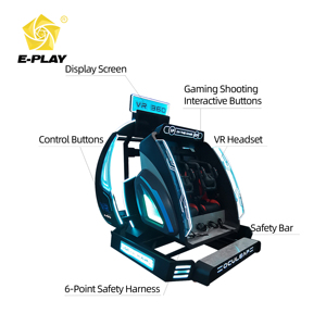 Nuevo Simulador de Vuelo y Montaña Rusa VR <span class=keywords><strong>Cyclone</strong></span> 360 EasyPlay para Interiores, de Fibra de Vidrio y Acero, para 2 Jugadores, 25 Juegos, Uso Doméstico y Comercial - Product Image 3