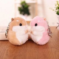Porte-clés en peluche hamster, adorable pendentif poupée dodue avec rembourrage en coton PP pour sac d'école, accessoires et cadeau pour filles