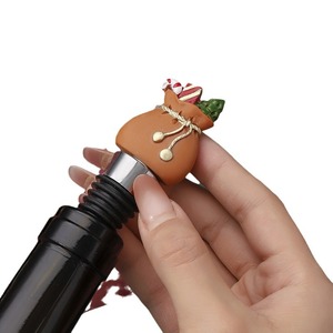 Christmas Wine Bottle Stopper Resin Santa Sack Decor Holiday Gift Party Decoration - Product Image 4