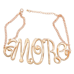 Collana con Nome Personalizzato Unisex, Design Trendy Hip Hop, Catena Placcata Oro, Lettere Esagerate in Lega, per Anniversario - Product Image 1