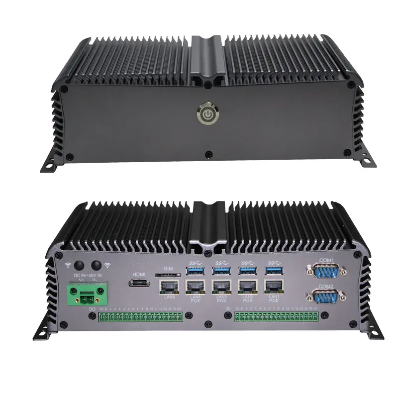 4 POE Lan Port Fanless Embedded Box Pc Small X86 Industrial Mini Computer Intel 3855U /I3 6100U Duel Core 1.6~2.4ghz OEM / ODM