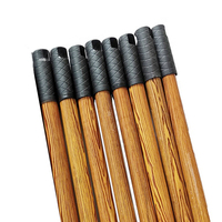 Manche de balai en bois enduit de plastique de grain de bois pour la longue poignée de brosse de foule de balai pour des outils de nettoyage