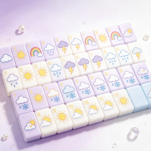 Juego de Mahjong Americano de 160 Fichas Talladas para Niños, Temática Meteorológica, Fichas Numeradas, Juego de <span class=keywords><strong>Dominó</strong></span>, Kit de Inicio para Club - Product Image 4