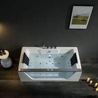 Baignoire SPA autoportante en verre moderne pour 2 personnes, facile à nettoyer, avec douche, pour usage domestique – Meilleure vente aux États-Unis, baignoire de luxe américaine