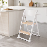 Chaise haute bébé 4-en-1 convertible, chaise d'alimentation multifonction, tour d'apprentissage Montessori en bois, chaise pliante pour enfants