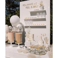 Exhibidor de Pared de Madera Personalizado para Botellas de Champán con Letrero LED de Neón para Decoración de Bodas, Elegante Estación de Bebidas con Múltiples Estantes