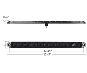 2 uds. Barra de luz <span class=keywords><strong>Led</strong></span> para remolque de 15 pulgadas, rojo ahumado, 3 barras, luz blanca inversa, 11 <span class=keywords><strong>LED</strong></span>, camión, remolque, RV, barra de luz roja impermeable, 12V - Product Image 5