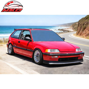 เหมาะสำหรับ Honda Civic ปี 1990-1991 สไตล์ CS ชิ้นส่วนกันชนหน้าสีดำดิบ - Product Image 3
